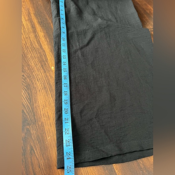 Habitat Wide Leg Crop Pants Women’s XL Black Pull On Pockets Textured Relaxed - Picture 14 of 15